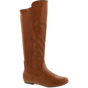 Qupid NEO-154X Cognac Distressed Polyurethane Womens boots 10 NEW